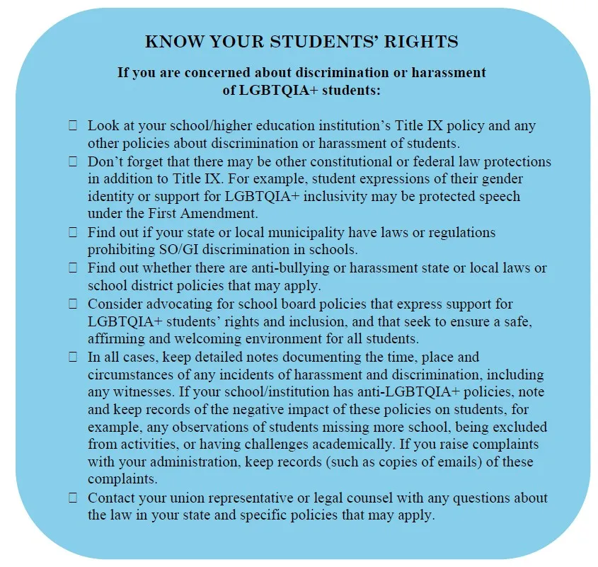 Know Your Students Rights LGBTQ