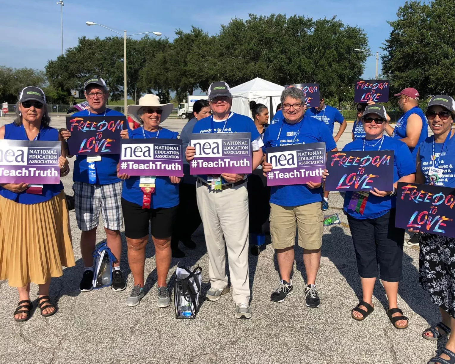 VT-NEA members at the NEA Teach Truth rally in Orlando, FL in July, 2023.