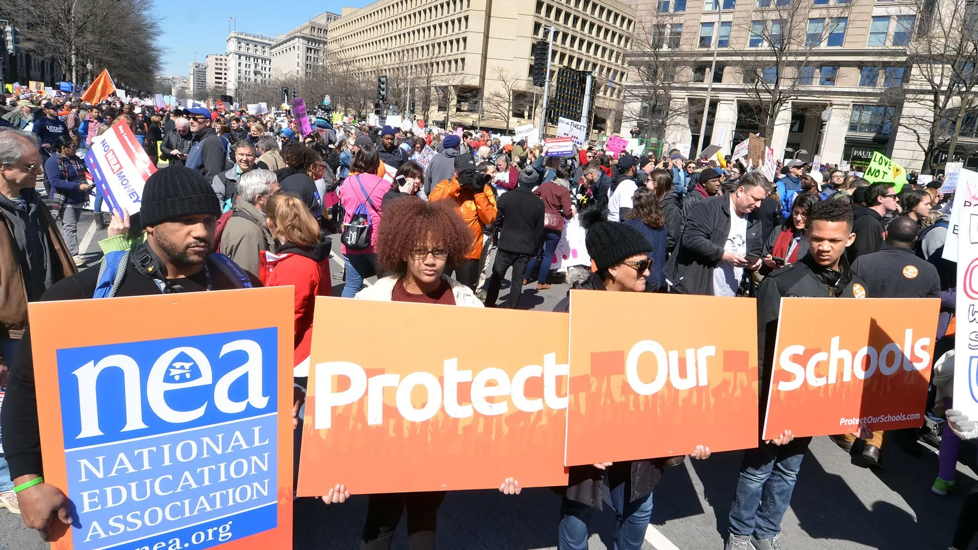 NEA Members participate in the March For Our Lives rally against gun violence in Washington, D.C. in 2018