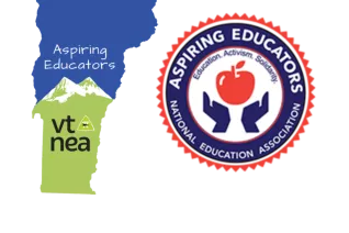 VT-NEA Aspiring Educators logo and NEA Aspiring Educators logo